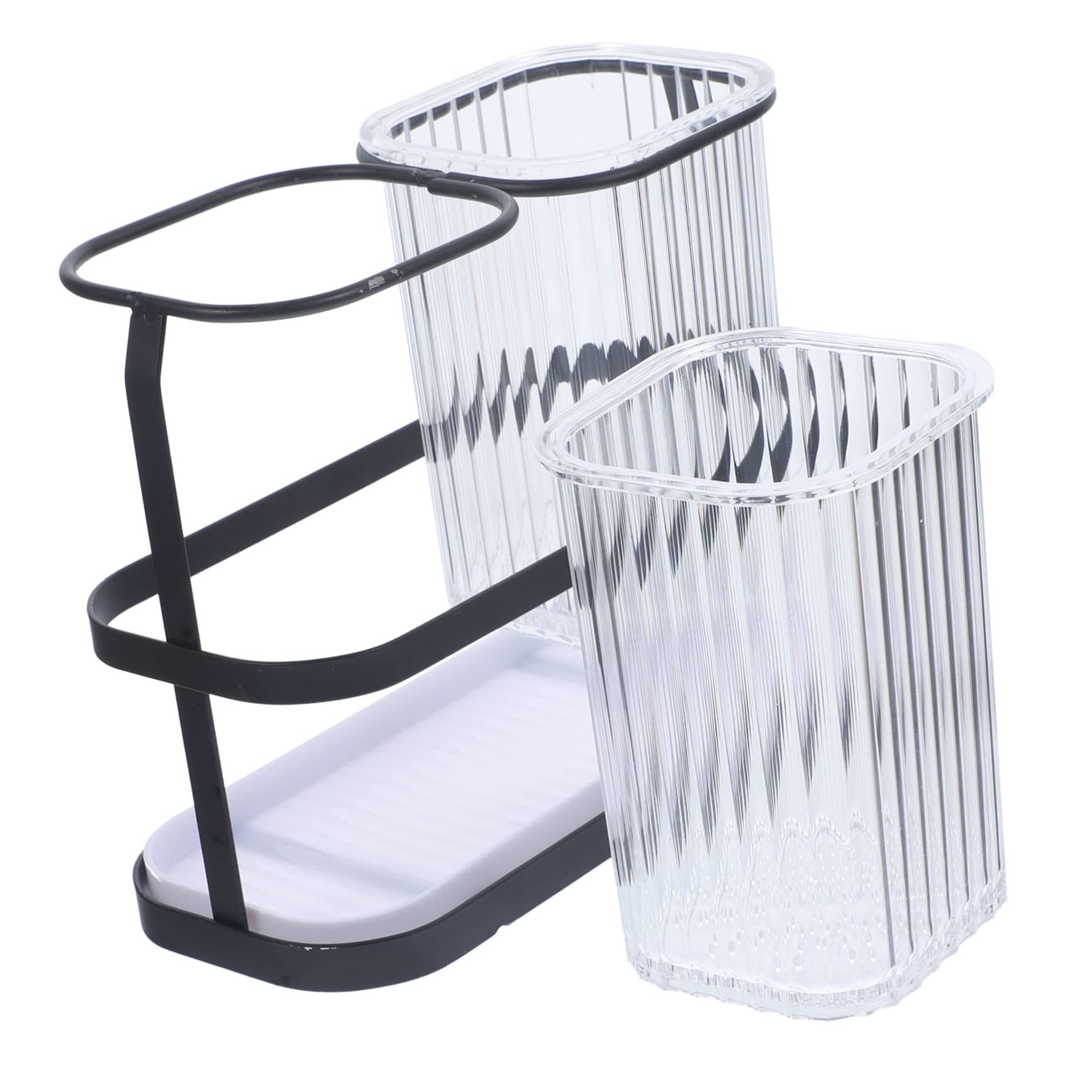 COLLBATH Wall Mount Cutlery Holder Stylish Utensil Organizer with Draining Design for Kitchen Counter Convenient Storage for Spoons Chopsticks Space Saving