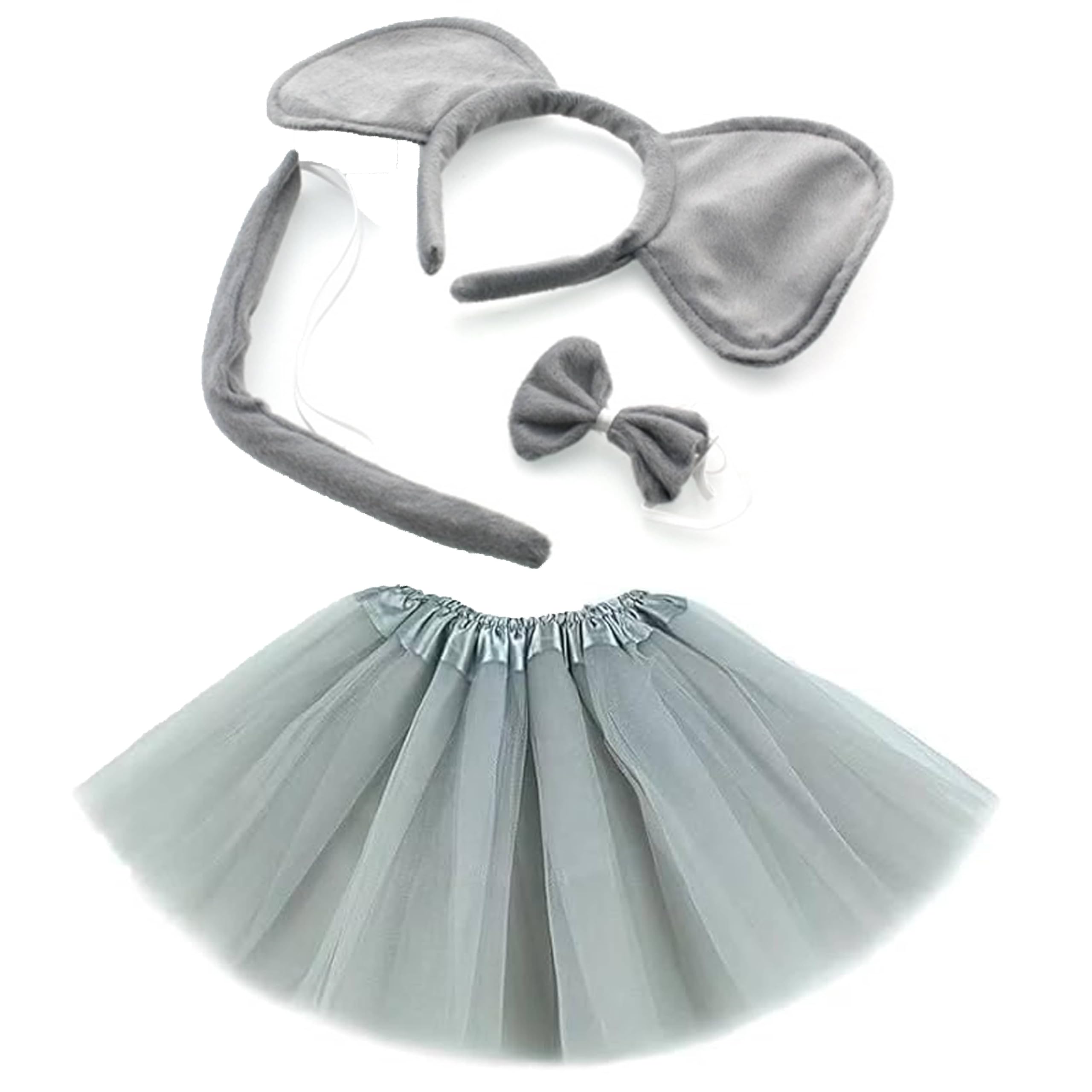 Zac's Alter Ego Animal Ears Bow Tie Tail Tutu Costume Set for World Book Day, Halloween, Nativity, & Fancy Dress Party Skirt Accessories
