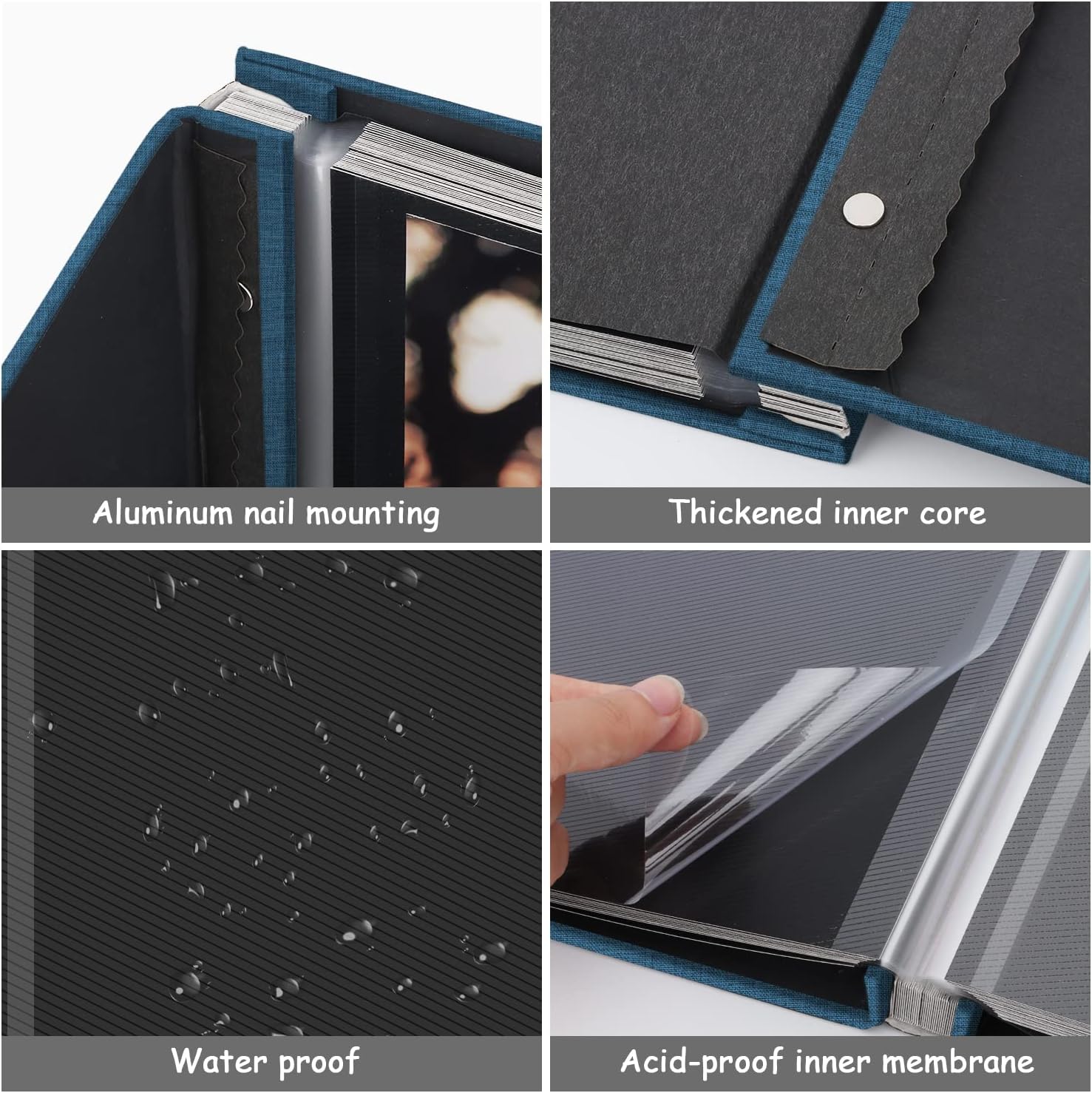 Zesthouse Photo Album Self Adhesive Pages, 60 Pages Magnetic Scrapbook Albums with Sticky Page, Photos Album Holds 8x10 & 5X7 & 4x6 & 6x8 & 3x5, Large Picture Book Ideal Gift for Family Wedding Baby