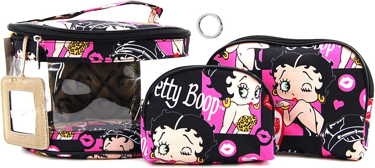 Betty BoopMakeup Bag 3 Pieces Set without key ring