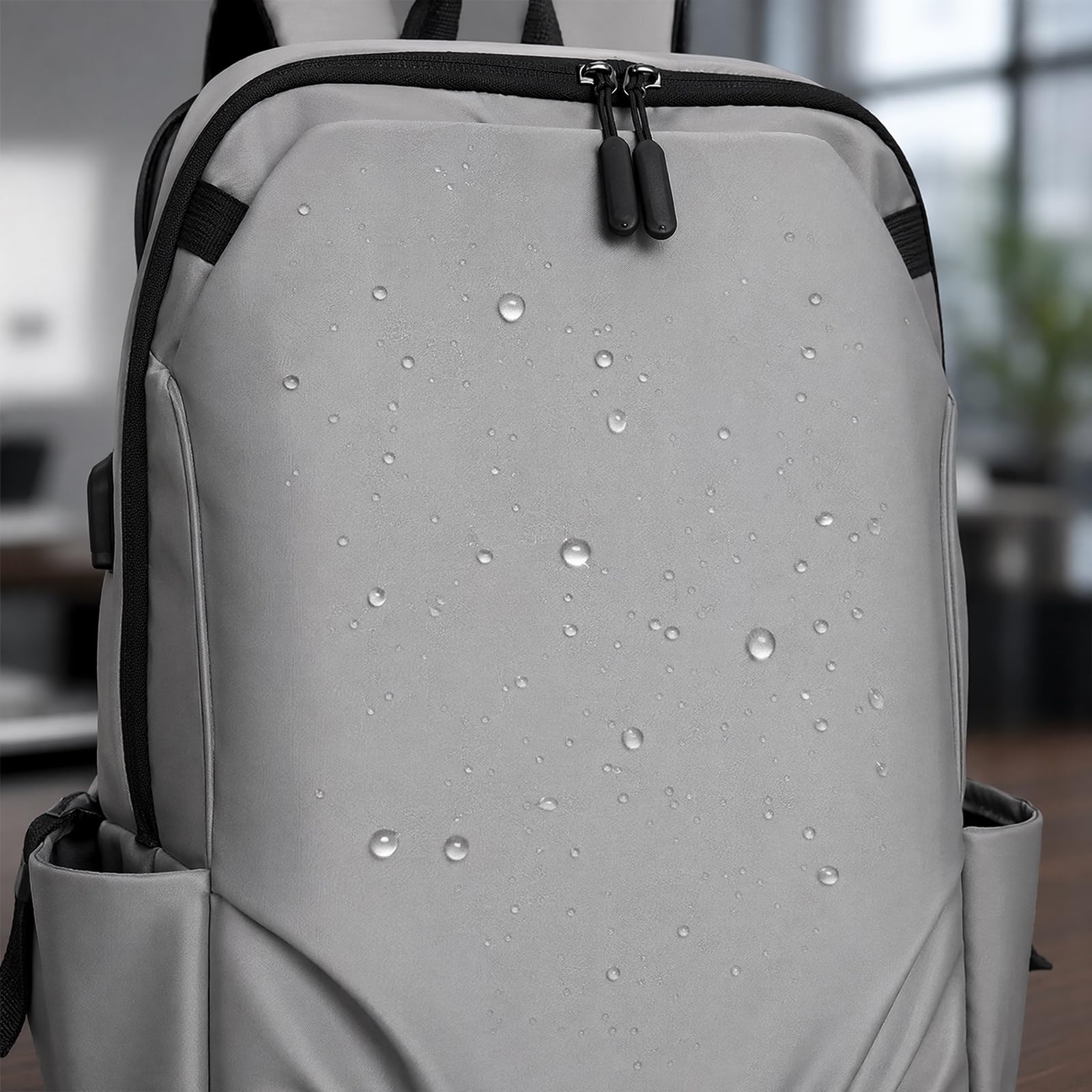 16-calowa wodoodporna plecaka na laptop Oxford, lekka torebka dzienna do pracy, zakrzywione paski Multi Pocket Casual Workbag dla mężczyzn i kobiet,Black