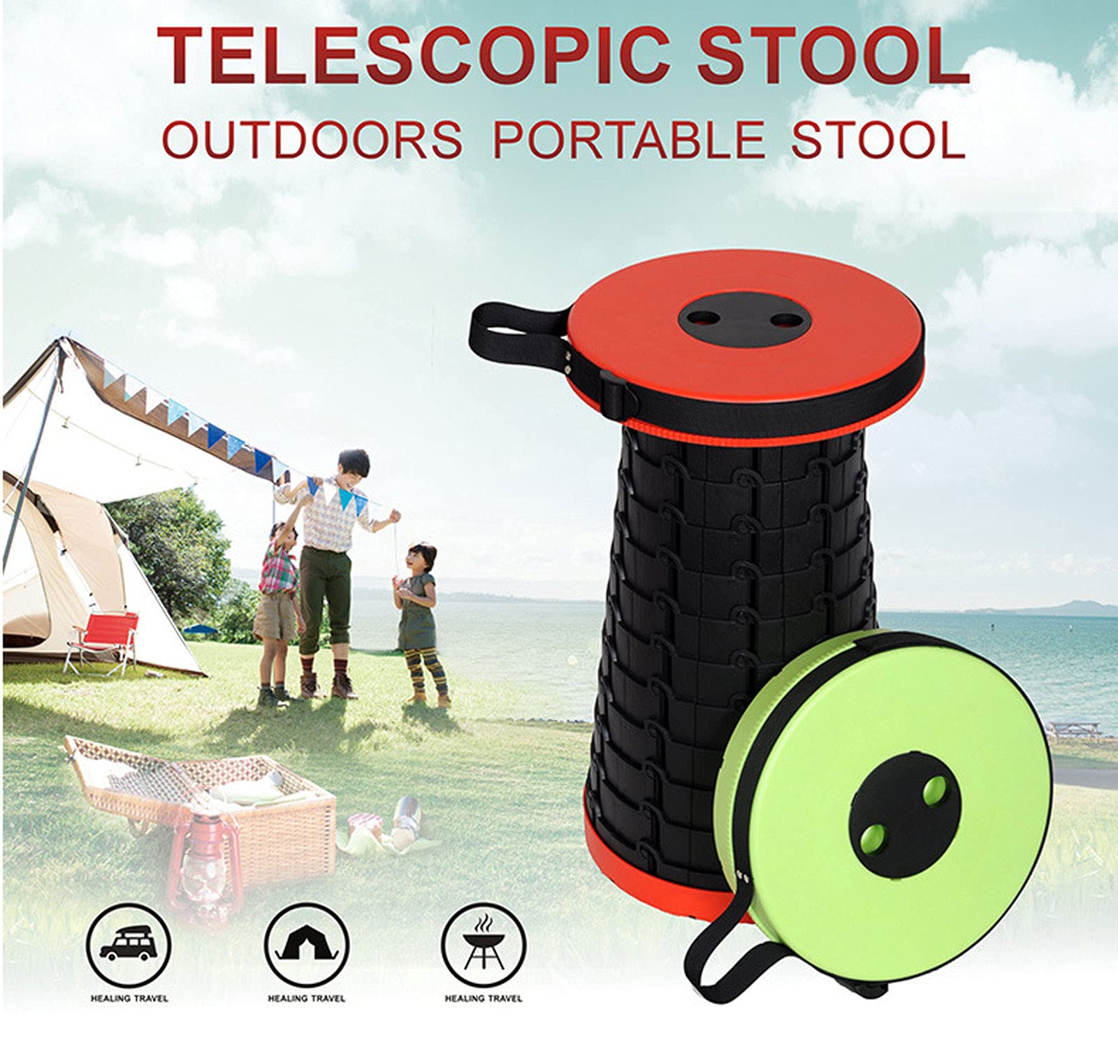 Opvouwbare campingstoel voor kinderen, ergonomische