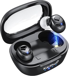 Karthus Rechargeable OTC Hearing Aids for Seniors Adults - Noise Cancelling, Clear Sound, 80+ Hr Battery, Comfort Fit Black