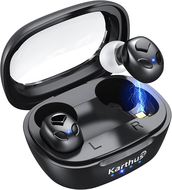 Karthus OTC Hearing Aids for Seniors & Adults, Rechargeable Hearing Aids with Noise Cancelling & Clear Sound, 16-Channel Digital DSP & 2 Environment Modes, 80+ Hour Battery Life, Comfort-Fit, Black