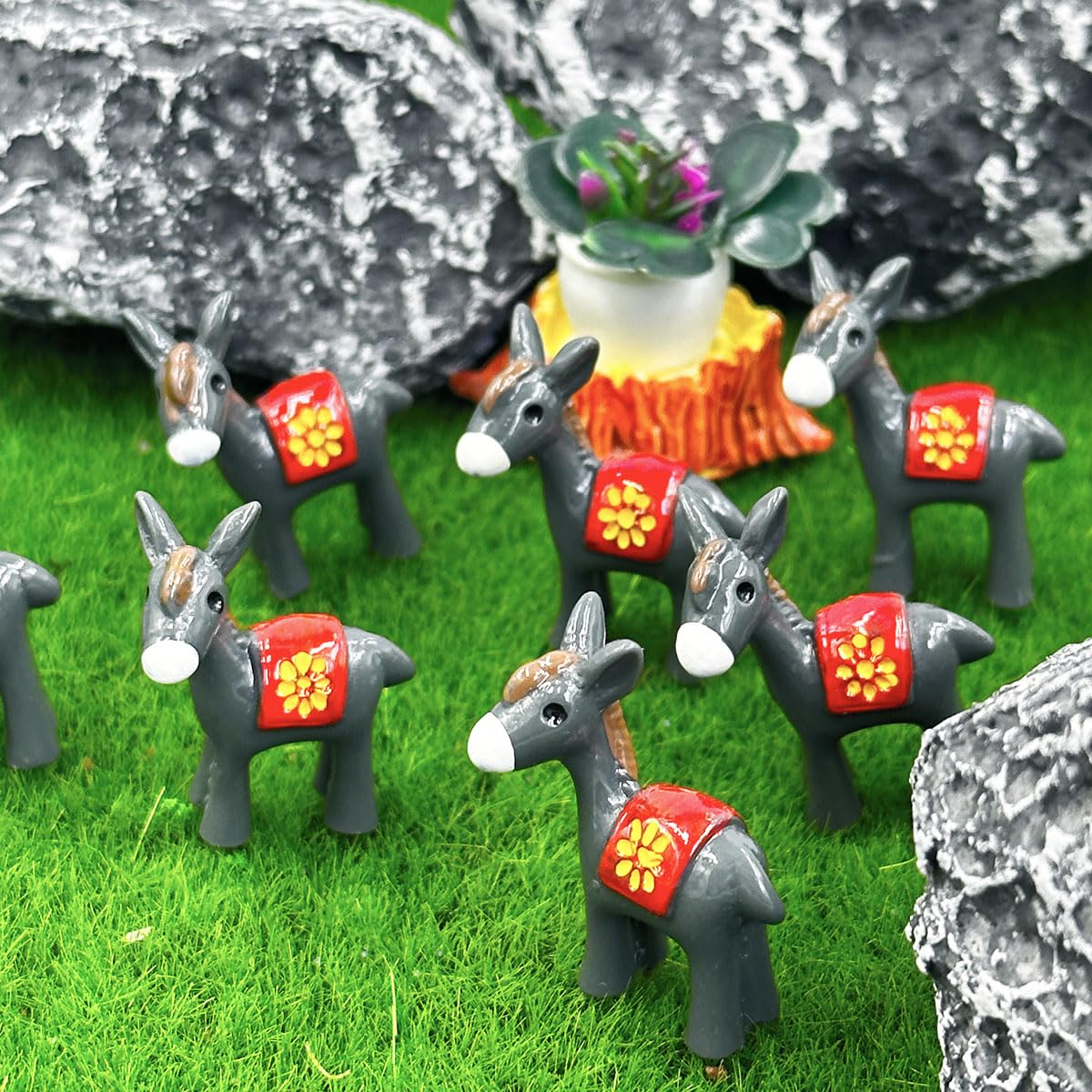 20 Stück Miniatur-Esel-Figuren Aus Harz – Ca. 3x3 Cm, Für Deko, Feengarten, Terrarium & DIY-Projekte