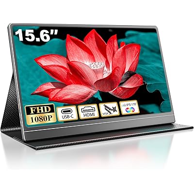 モバイルモニター 15.6インチ モバイルディスプレイ 1920*1080 ポータブルモニター 高輝度400nits 非光沢IPSパネル VESA対応 薄型 軽 …