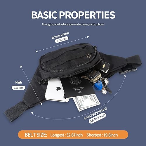 Miniatura 6 de FREETOO - Cangurera con correa ajustable para hombres y mujeres para entrenamiento, viajes, correr, senderismo, ciclismo, uso casual, uso al aire