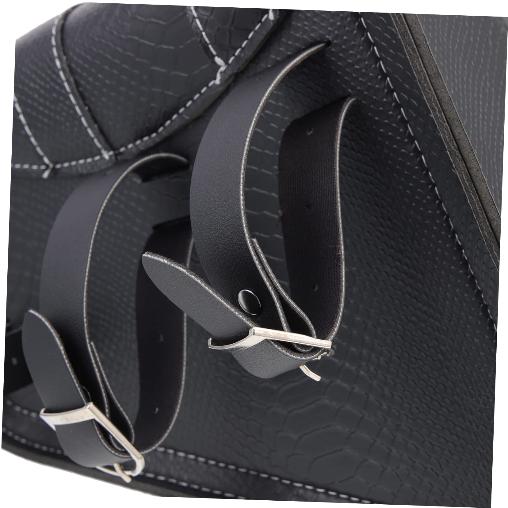 Borsa da Sella Retrò in Pelle Nera, Capienza Grande, per Riporre L’essenziale, per Veicoli a Due Ruote