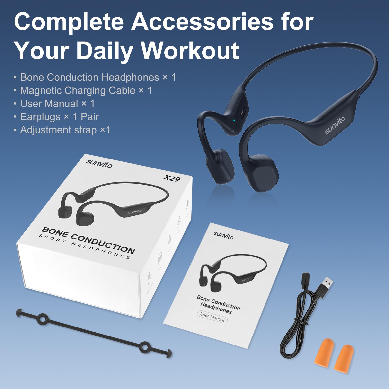 Cuffie a Conduzione Ossea Bluetooth 6.0, Auricolari Wireless Open Ear, Impermeabili IPX6, Connettività Doppia, 10 Ore di Autonomia, Cuffie Sportive per Corsa, Ciclismo e Palestra