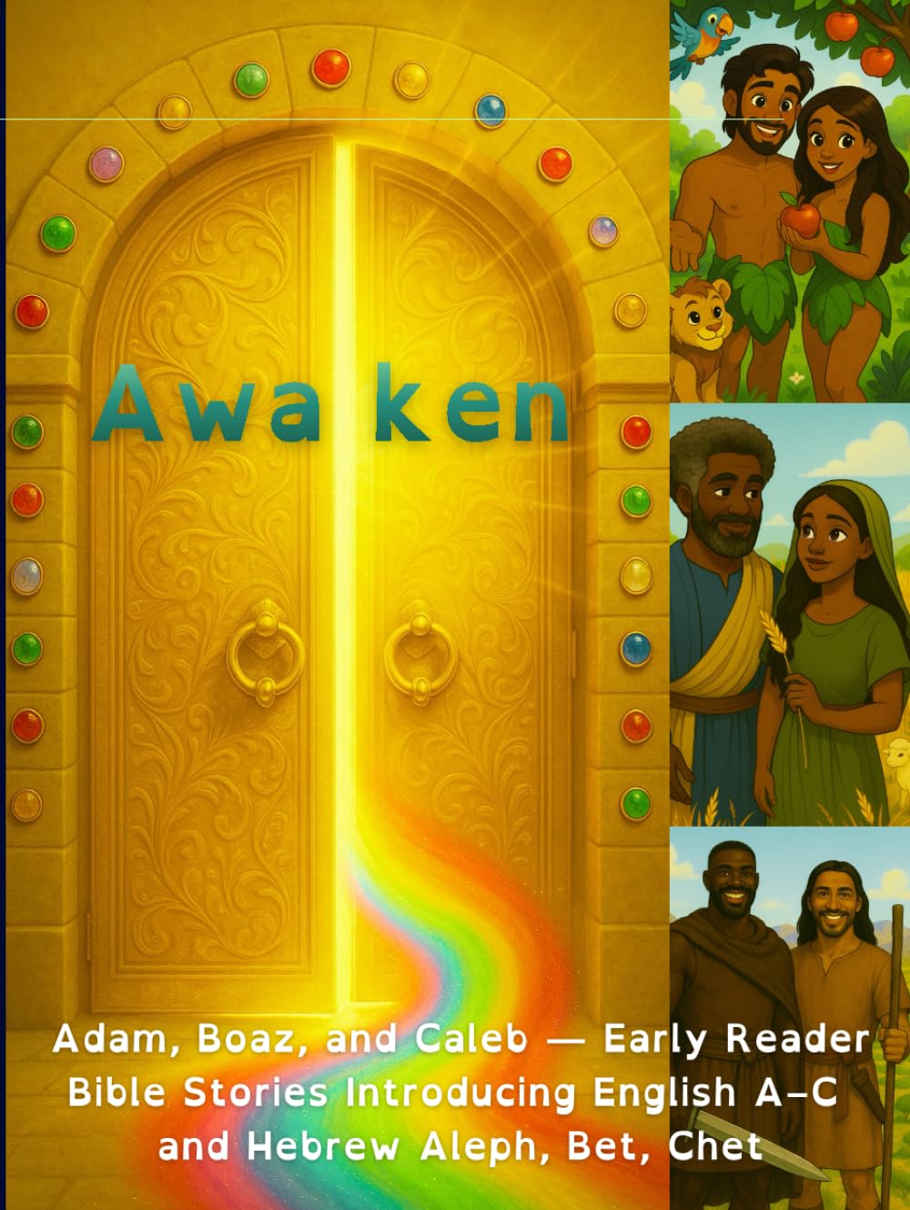 Awaken: Adam, Boaz, and Caleb—Early Reader Bible Stories Introducing English A, B, C and Hebrew Aleph, Bet, Chet (A–Z Bible Stories for Kids: Learning English and Hebrew Letters with God’s Word)