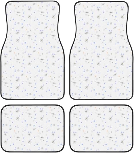 Car Mats Set of 4 Astrology Constellations Floor Mats for Cars Universal Front Rear Vehicle Rugs Auto Accessories for Truck Sedan