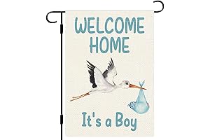 Lively 'Welcome Home Baby Boy' Yard Sign Burlap Material for Baby Shower Decoration