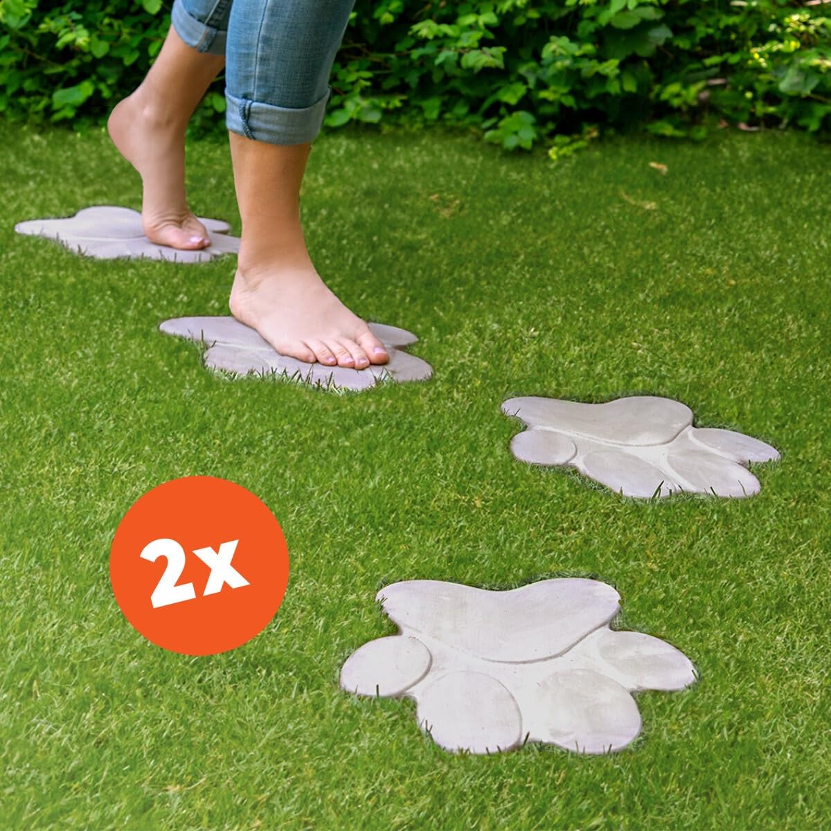 Matches21 Lot de 2 pierres de marchepied XXL pour jardin 30 x 25 cm