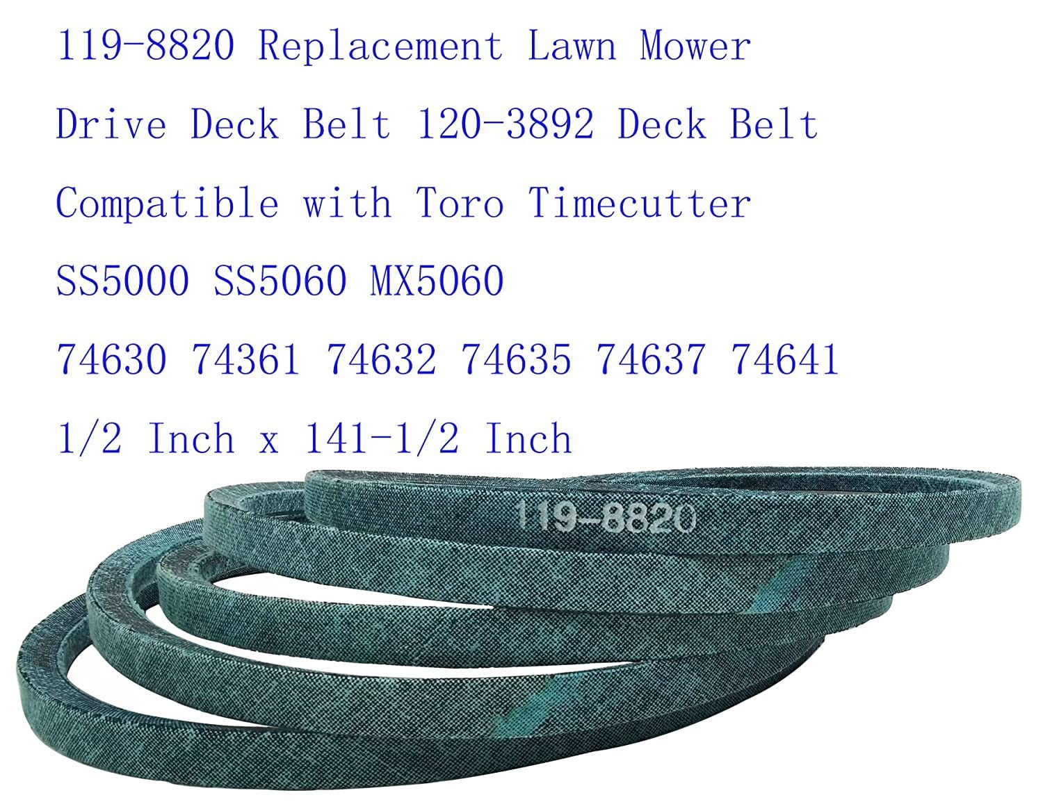 Cinghia A V Per Prato Caltric Per Toro 116511, Deck Belt 5/8x114 Poliestere, Sostitutiva Per Tosaerba