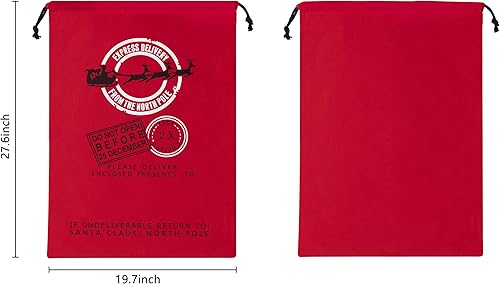 Miniatura 2 de HBlife - Bolsa de Navidad con cordón (19.7 x 27.6 pulgadas, tamaño grande, 19.7 x 27.6 pulgadas)