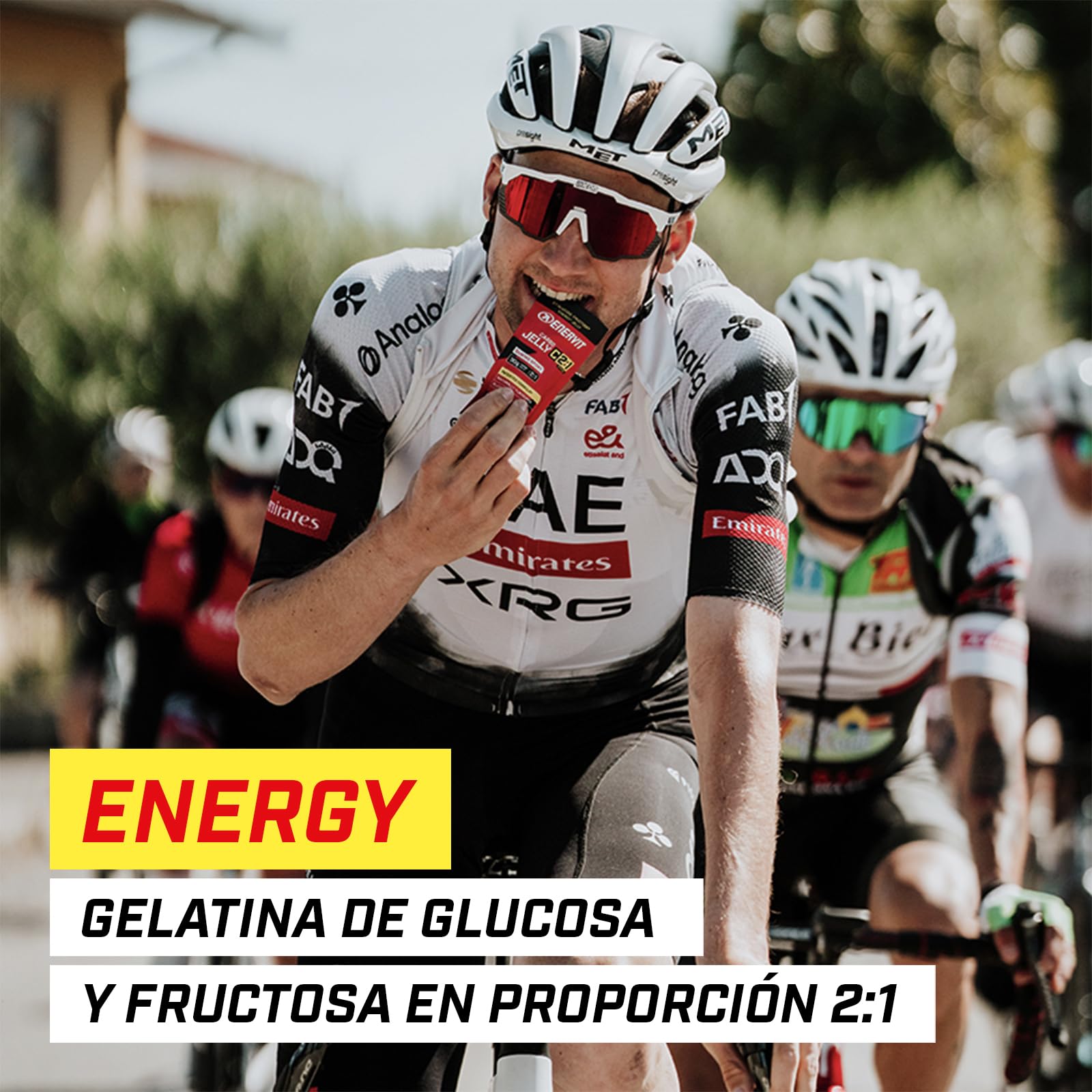 Enervit Carbo Jelly C2:1PRO, Gelatinas Energéticas para Actividades de Resistencia de Alta Intensidad, 30g de Carbohidratos, Sabor Tropical, Máxima Tolerancia, Sin Gluten, Vegano, Caja de 20 Paquetes
