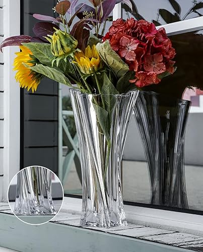 Miniatura 8 de Florero de cristal, jarrones modernos gruesos de 3.5 libras, jarrones de cristal de alta calidad para centros de mesa, revestimiento galvanizado, no