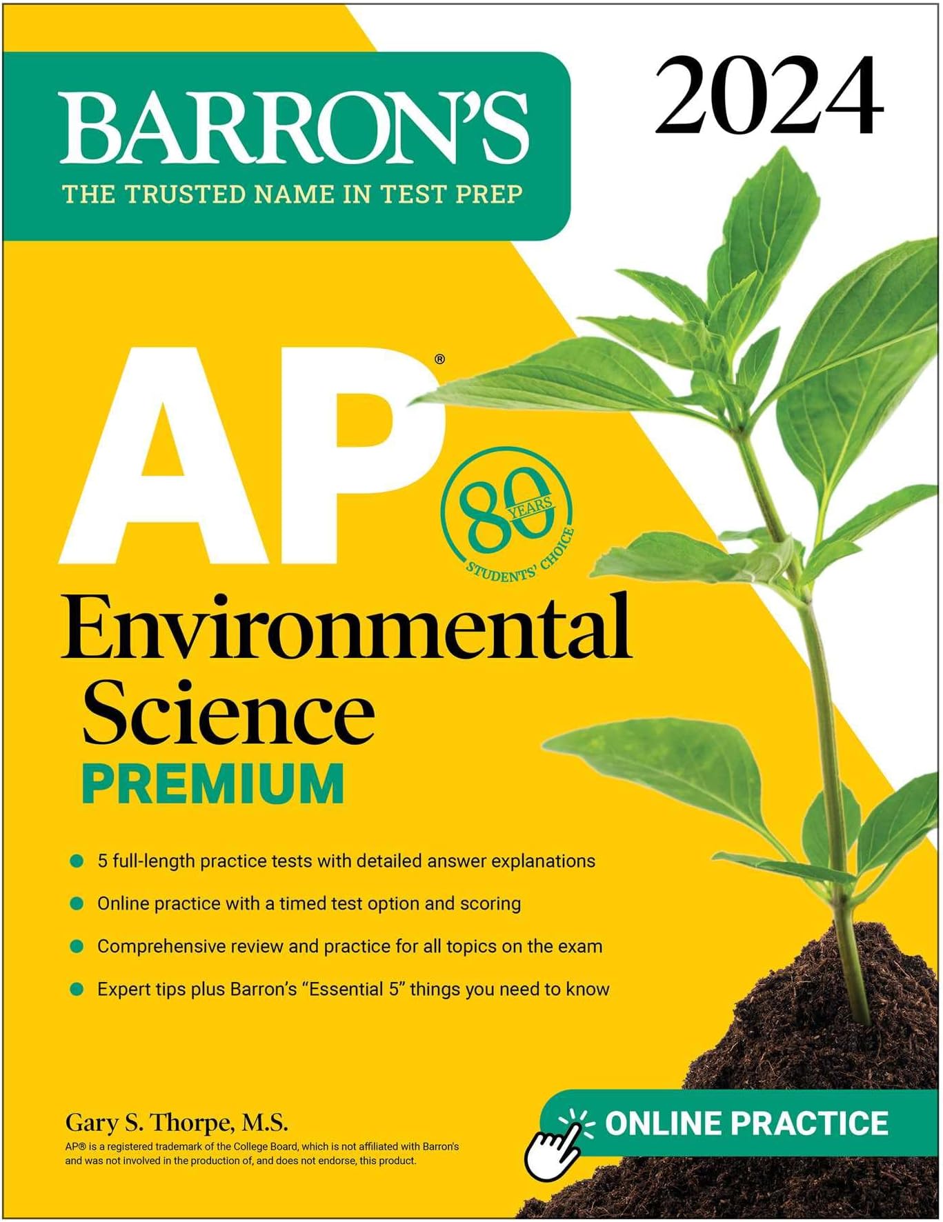 AP Environmental Science Premium, 2024: 5 Practice Tests + Comprehensive Review + Online Practice (Barron's AP Prep)