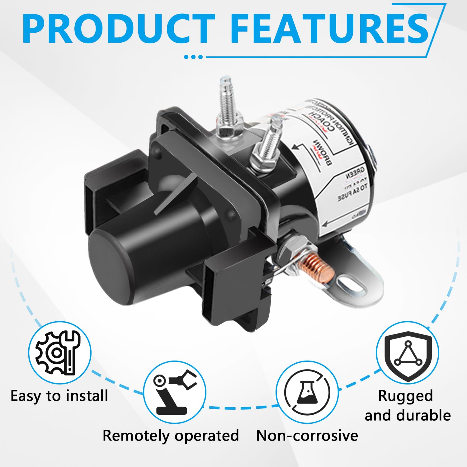 0100055000 Battery Disconnect Relay, Compatible with Intellitec RV Automobile Battery Disconnect Relay Switch, Replace 01-00055-000