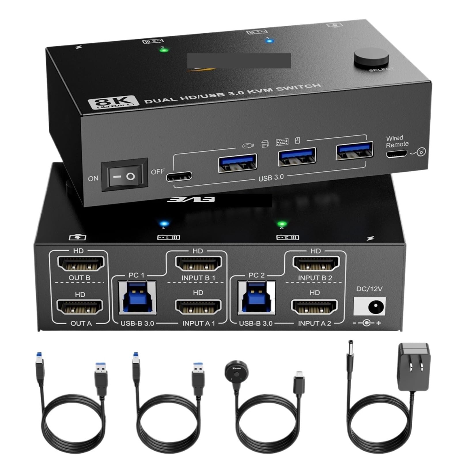 8K 2 DisplayPort+1 HDMI KVM切替器 HHG13 UGREEN 8K@60Hz HDMI KVM切替器 2入力1出力 PC2台用モニター1台共有