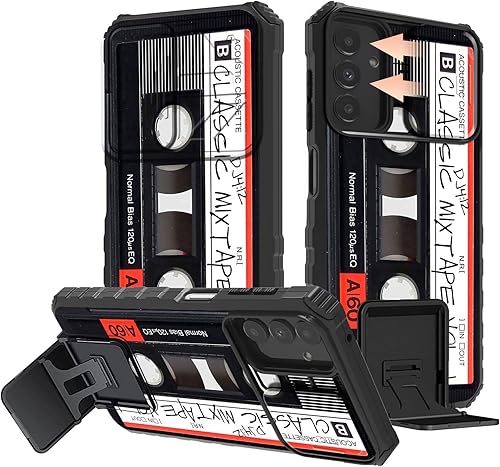 Funda para Samsung A13 5G, Galaxy A13 5G con cubierta deslizante para cámara con soporte incorporado, soporte de doble capa, híbrido, a prueba de