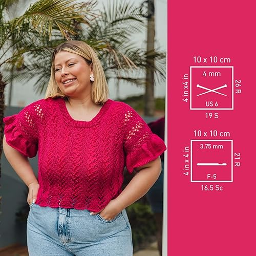 Miniatura 5 de Círculo Hilo Duna  186 yardas, 3.52 onzas  Hilo DK de Estambre Ligero  100% algodón virgen brasileño mercerizado, perfecto para tejer y hacer