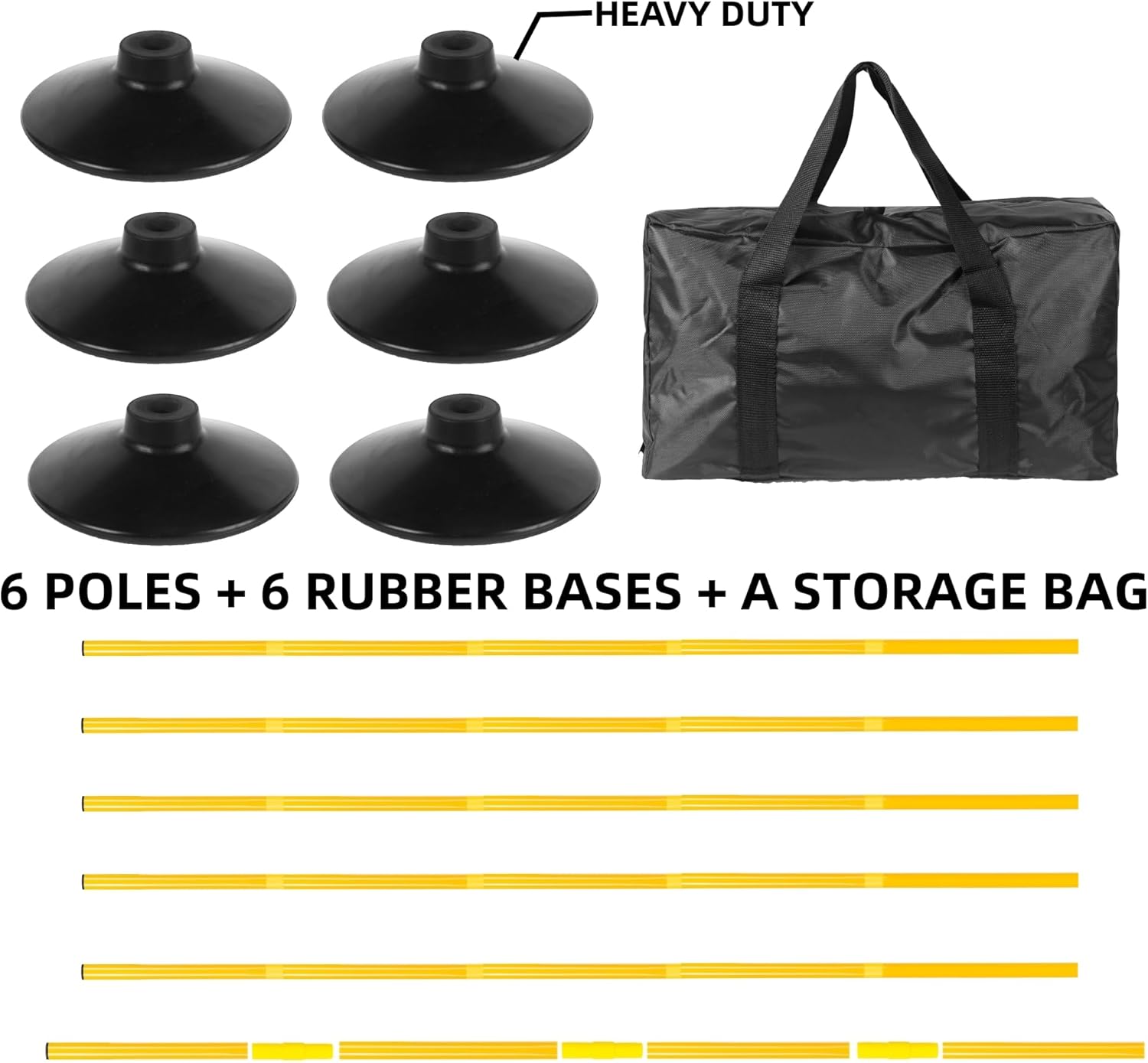 Desyeryamimi Agility Training Poles for Soccer/Dog/Horse,Adjustable Football Basketball Speed and Agility Training Equipment,Set of 6,5.4FT with Round Rubber Base Desyeryamimi Agility Training Poles for Soccer/Dog/Horse,Adjustable Football Basketball Speed and Agility Training Equipment,Set of 6,5.4FT with Round Rubber Base