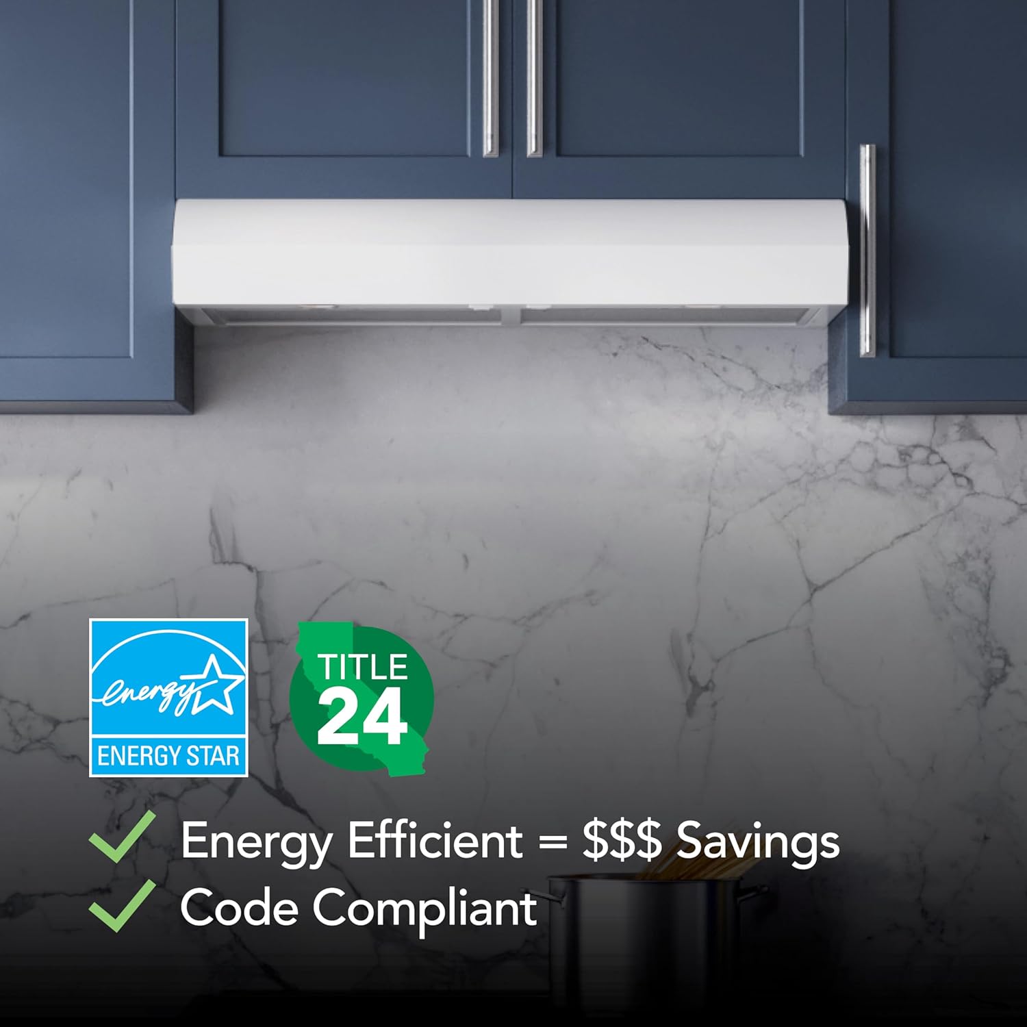 Broan-NuTone MTR1303WW Mantra 30-Inch 350 MAX Blower CFM 1.5 Sones White Range Hood