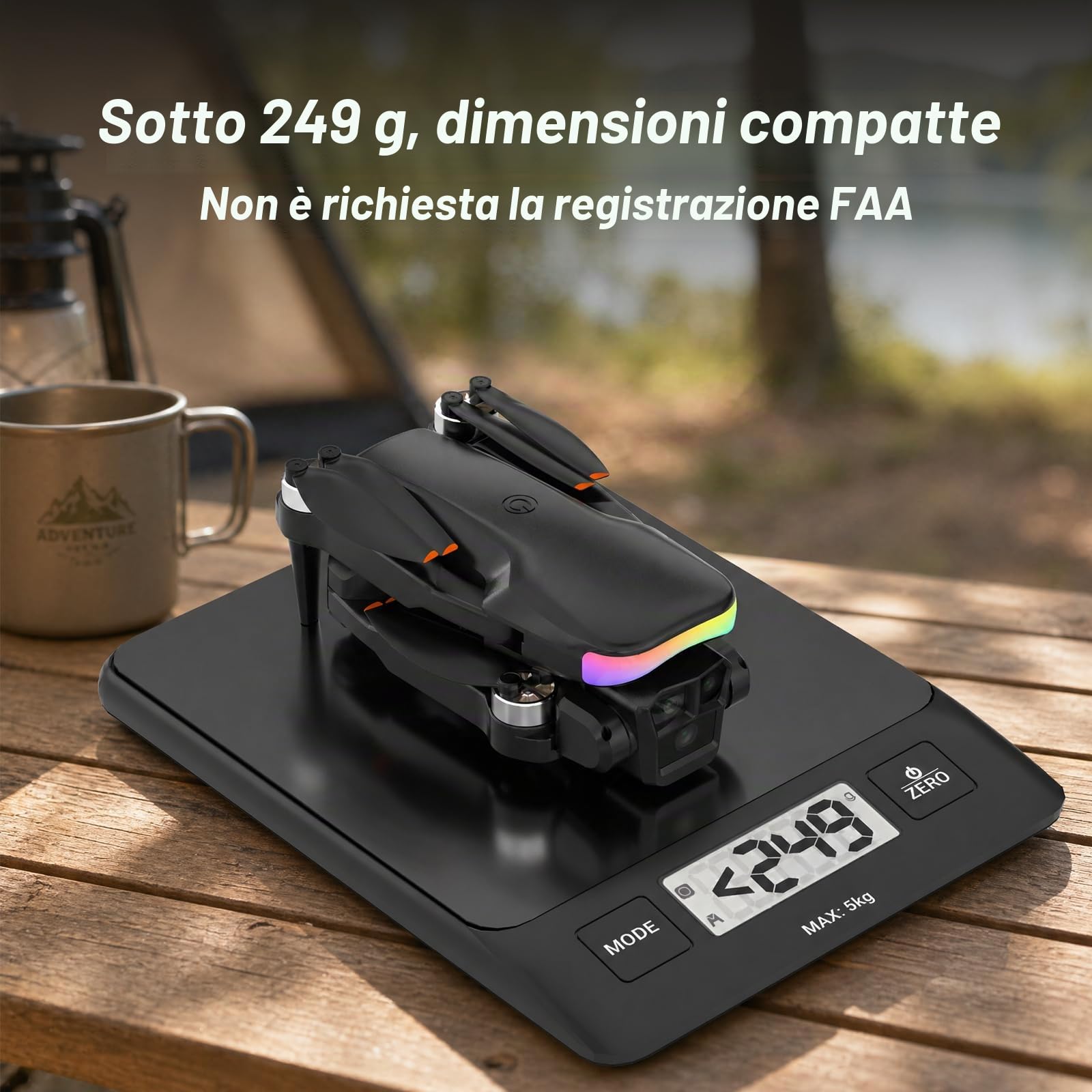 F417PRO Drone con Telecamera 1080P per Adulti Bambini, Mini Drone con Schermo, Doppia Lente 90°, LED, Flusso Ottico, Batteria Modulare, Principianti, Decollo 1 Tasto, Senza Testa, Flip 3D, Borsa