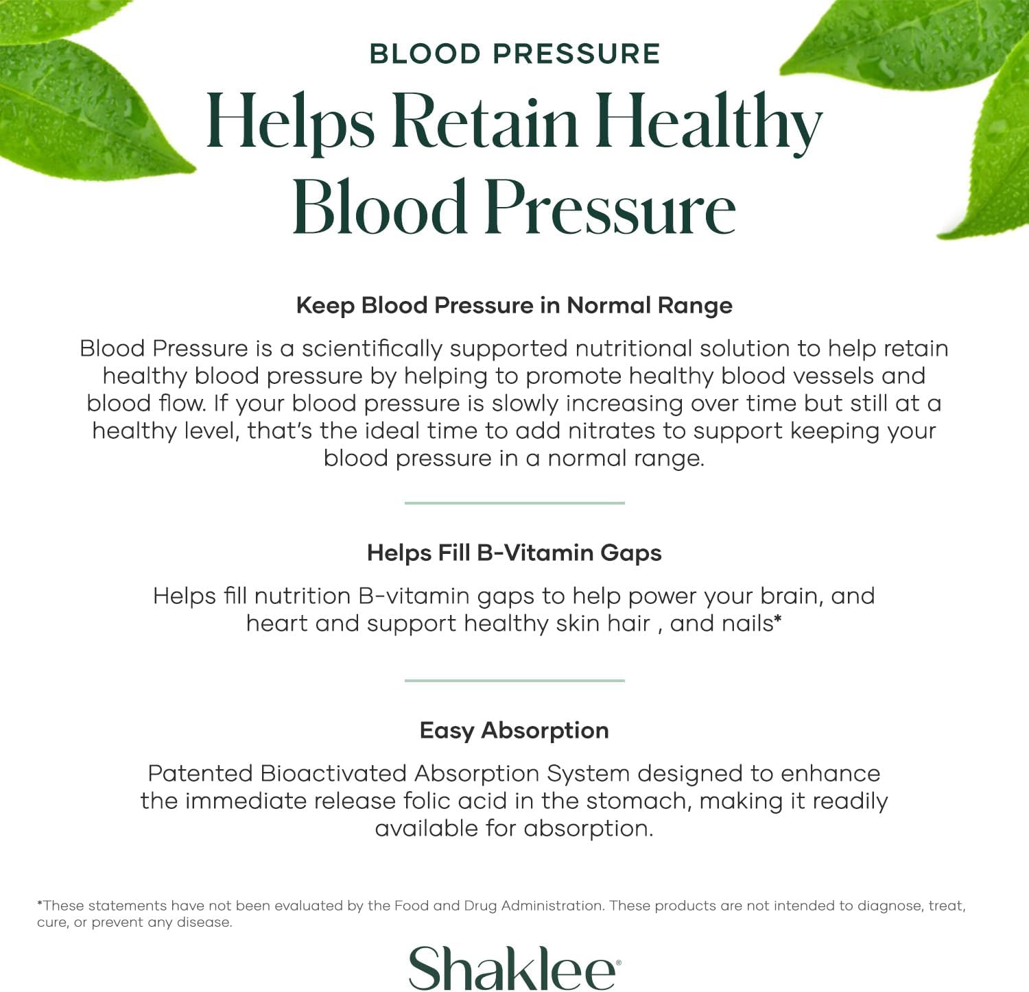 Shaklee - Blood Pressure - Supports Healthy Circulation, Promoting Optimal Blood Vessels and Vascular Wellness - 60 Tablets