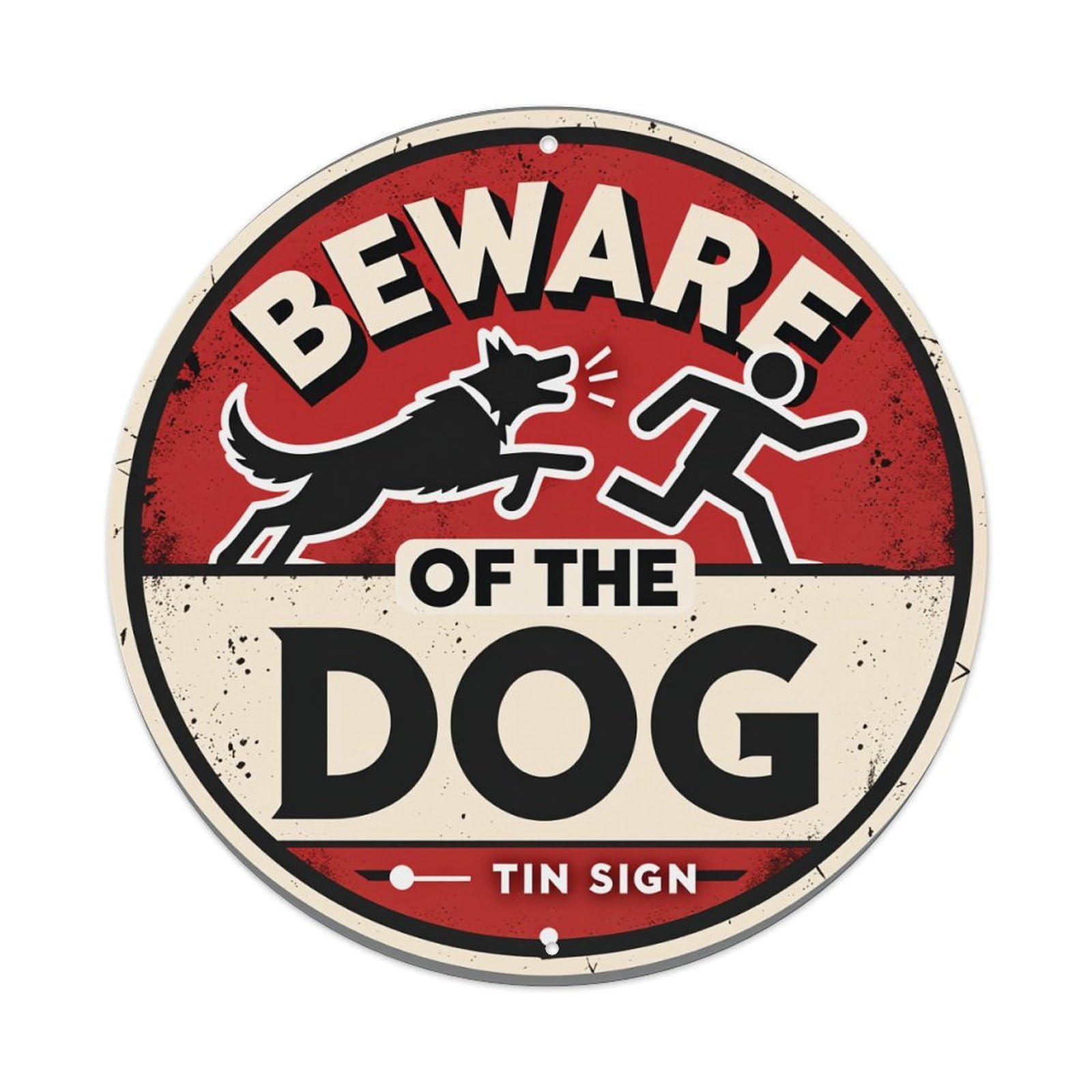 Beware Of The Dog Tin Sign Pattern Print Metal Tin Sign Plaque