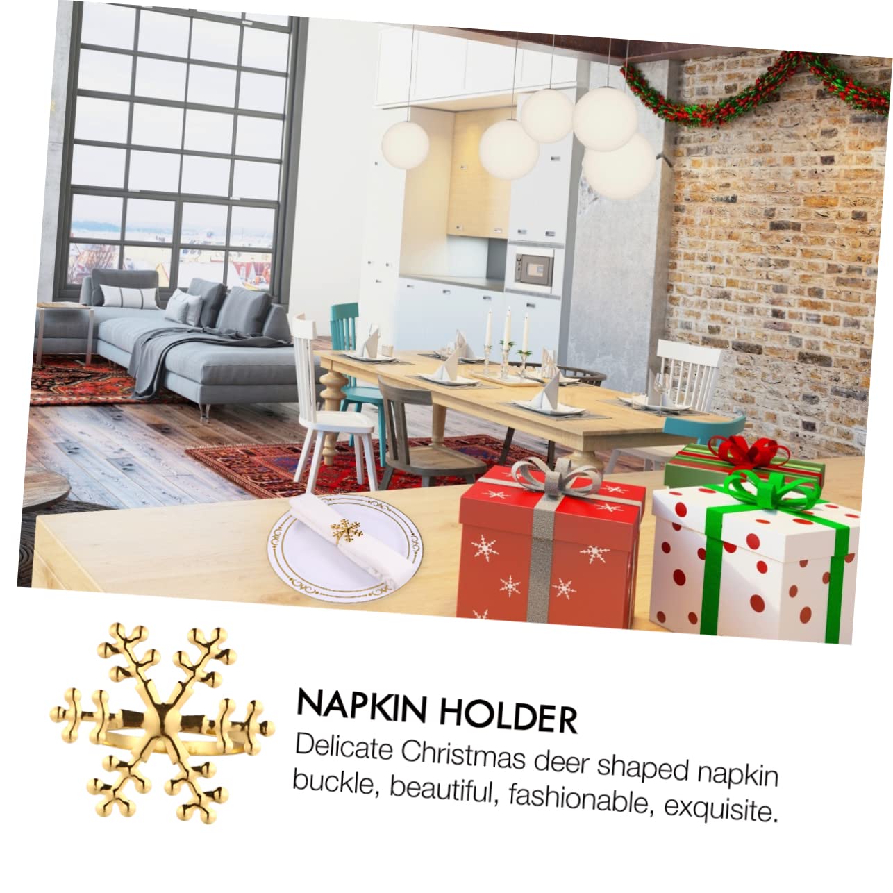 OUNONA 18stücke Kreative Weihnachts-Schneeflocken Design Serviettenringe Für Festlichkeiten Und Elegante Tischdekoration