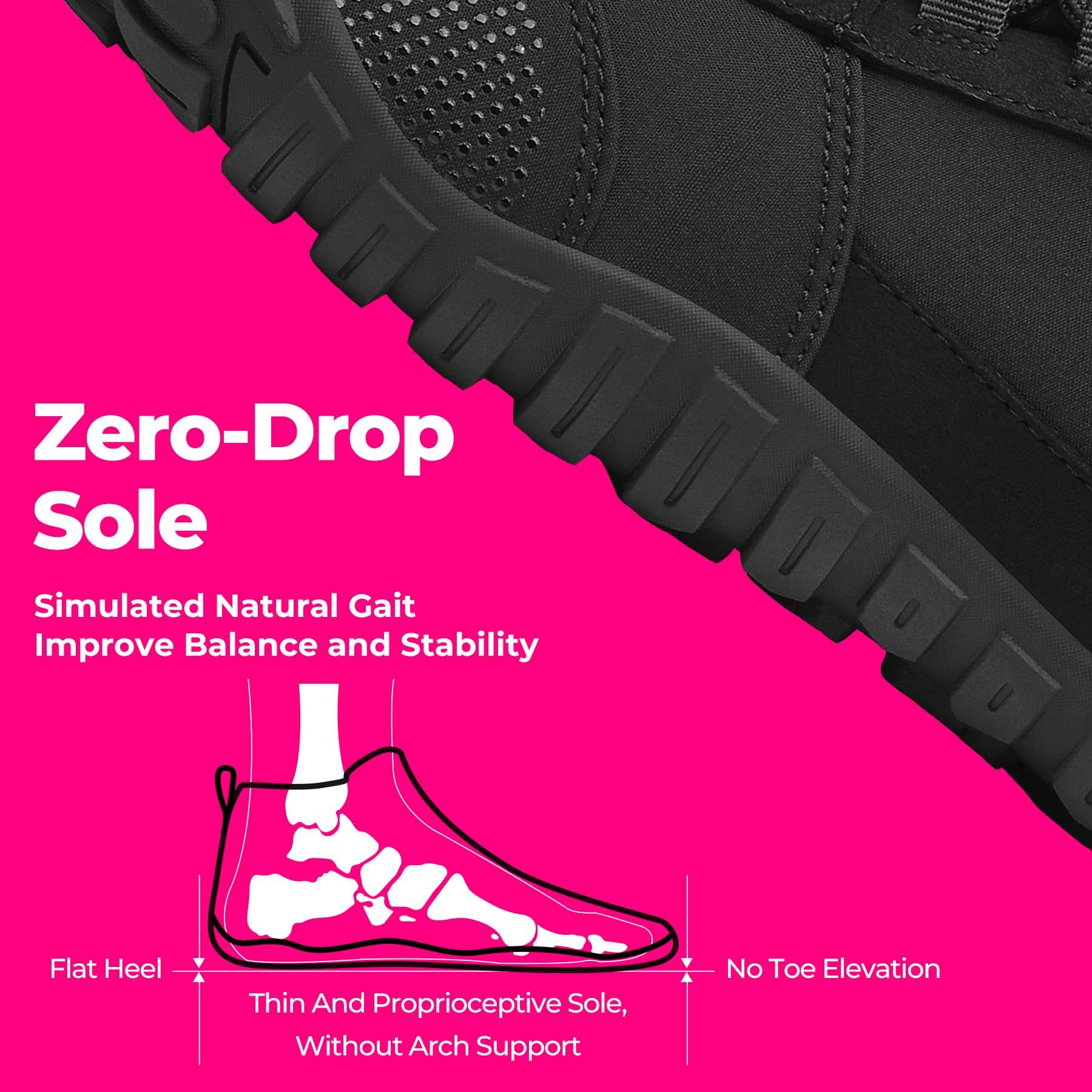 SAGUARO Scarponcini Barefoot Donna Invernali Scarpe Calde, Punta Ampia & Suola Drop Zero, Gr.36-42