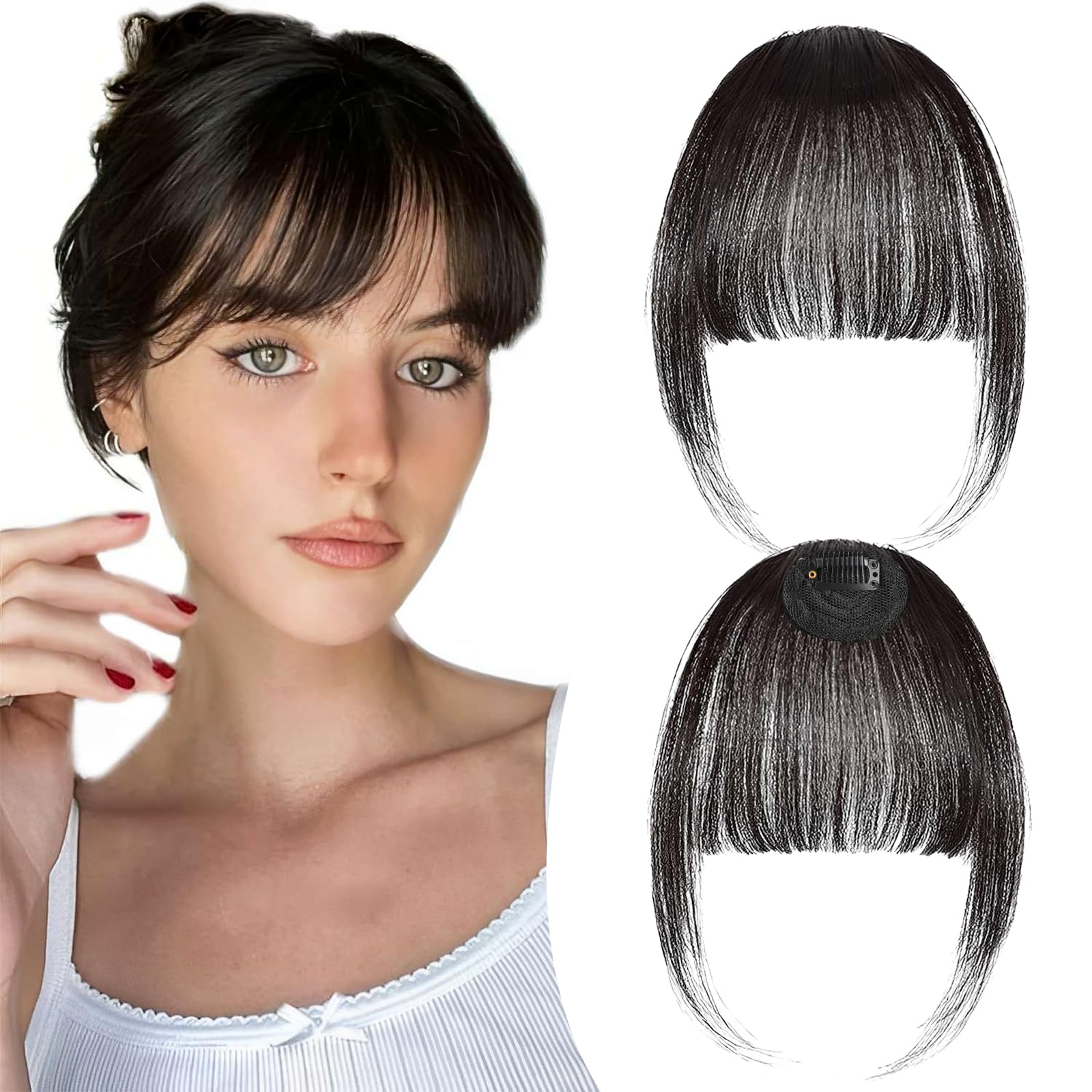 Mtuihfo Clip in Fringe, Fringe Clip in Hair Air Bangs