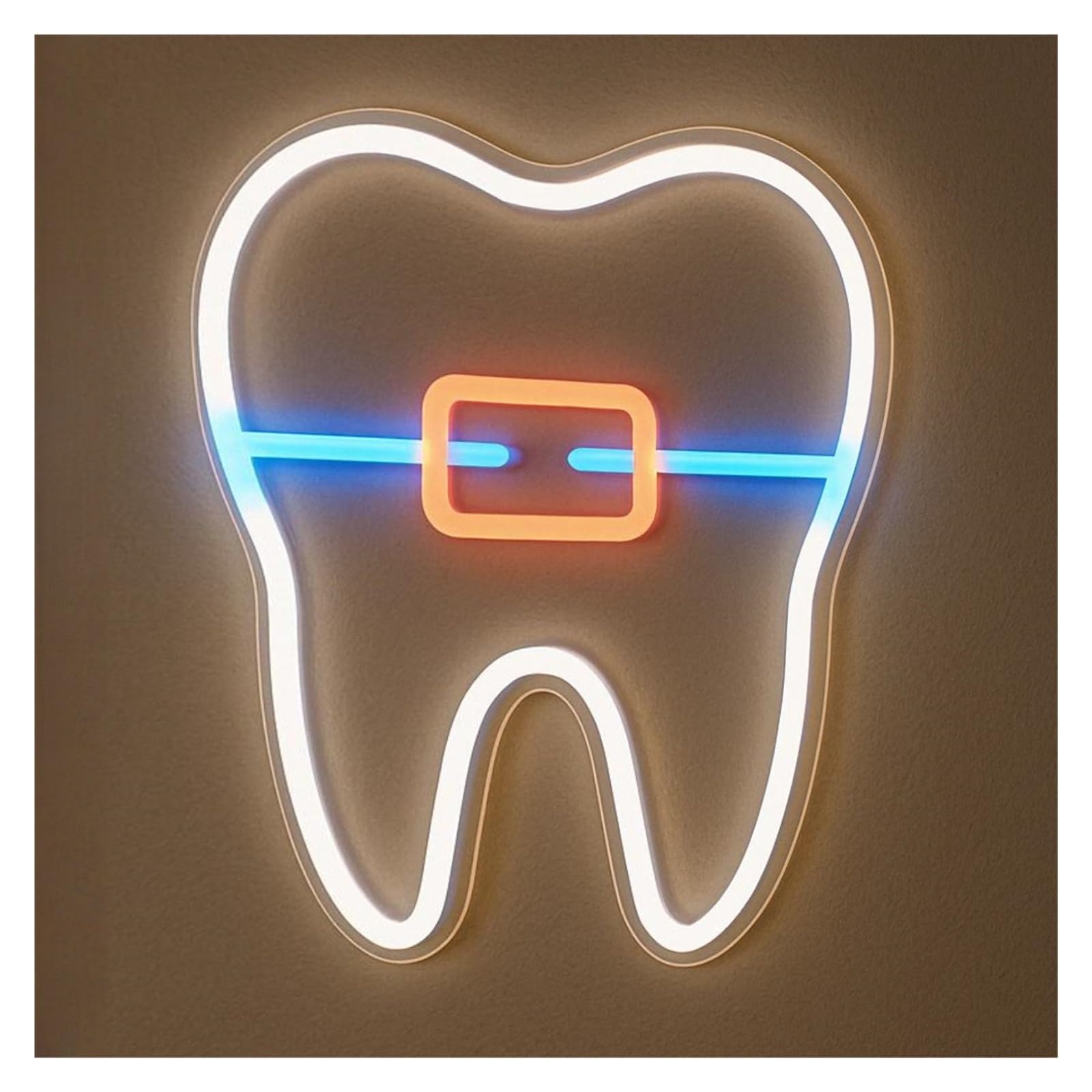 Insegna al Neon Insegna Al Neon Per Allineatori Dentali, Apparecchi Per Denti, Luce Dimmerabile Per Clinica Dentistica, Arredamento Per Ufficio Dentistico, 38cm