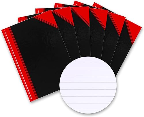 Bantex 6 x A6 Ruled Notebook 192 Pages 70gsm Hardback Black