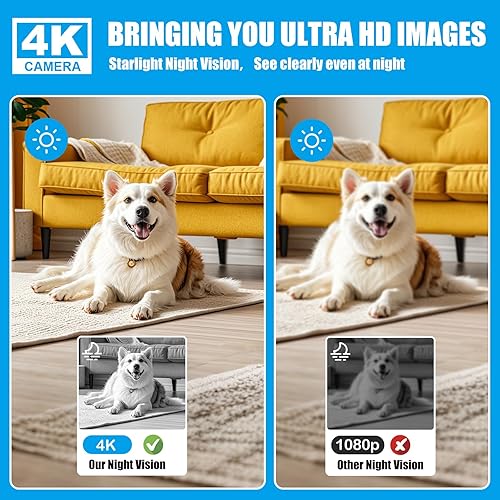 Miniatura 3 de Cámara espía oculta WiFi 5G, cámara de seguridad 4K HD para interiores, detección de movimiento AI, batería de larga duración, visión nocturna, mini