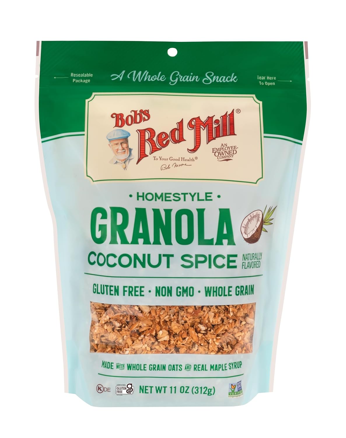 Bob's Red Mill Coconut Spice Granola, 11oz (Pack of 6) - Non GMO, Whole Grain, Kosher