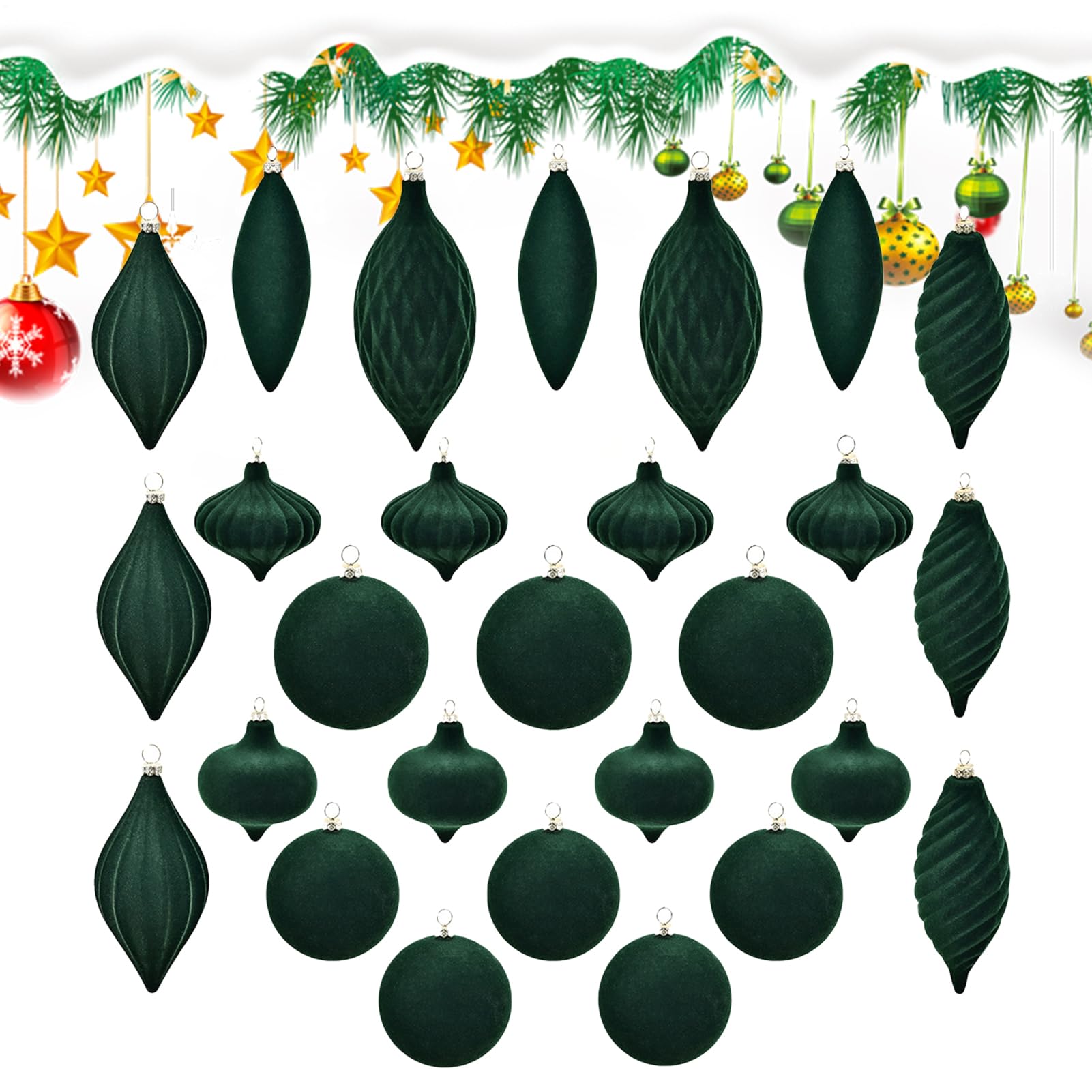 Samt Weihnachtskugeln Ornamente Bruchfest Gemischt Aufhängbar Stilvoll