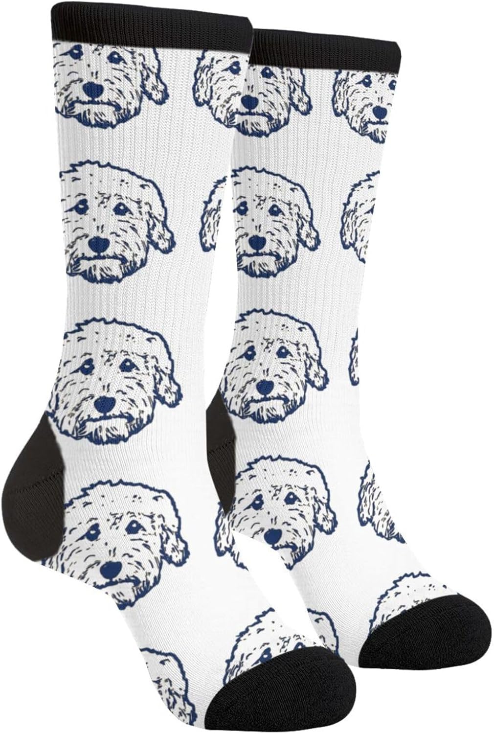 Cute Goldendoodle Unisex Funny Novelty Socks, Funky Crazy Cool Crew Dress Socks
