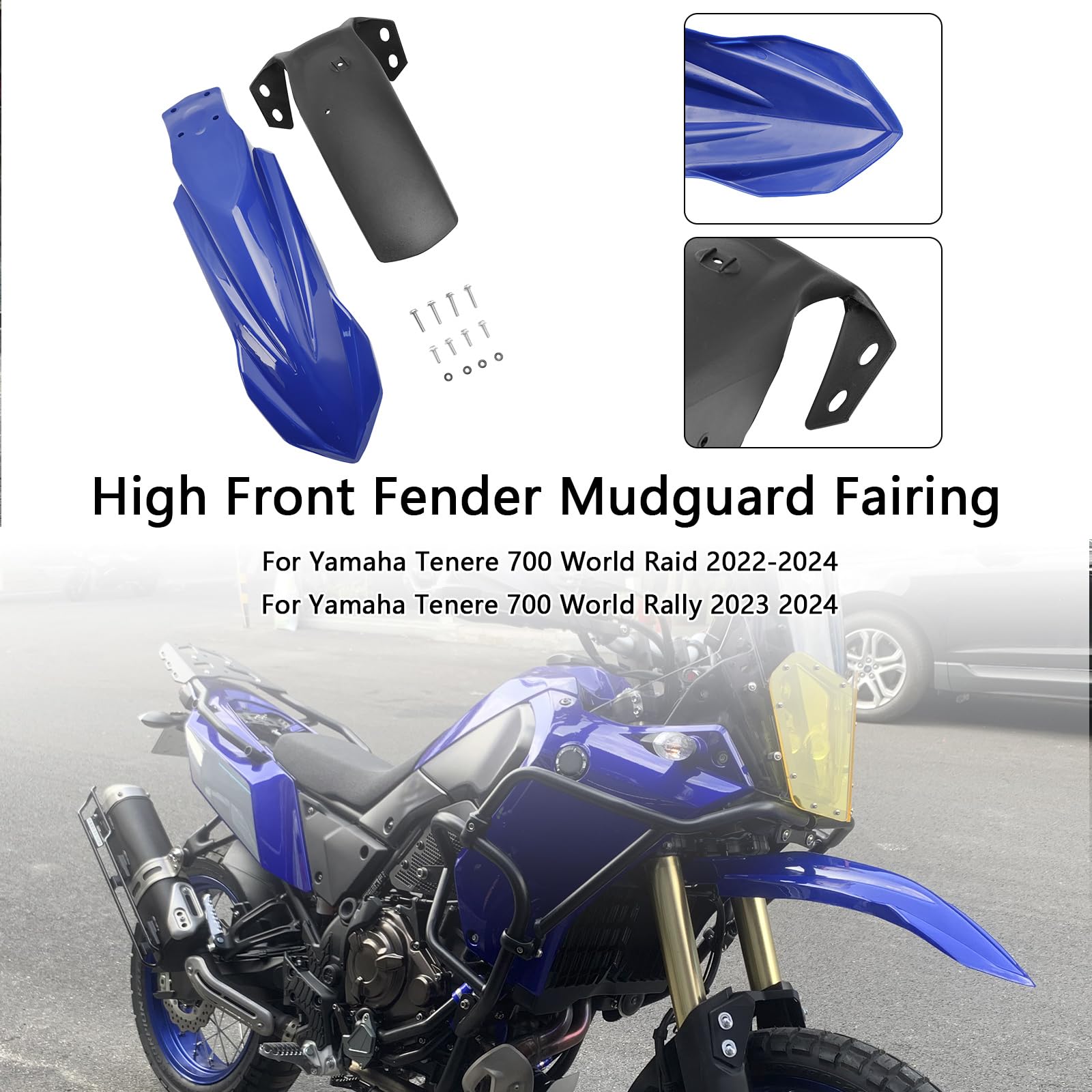 High Front Fender Mudguard Fairing für Yamaha Tenere 700 2019-2024 Blue