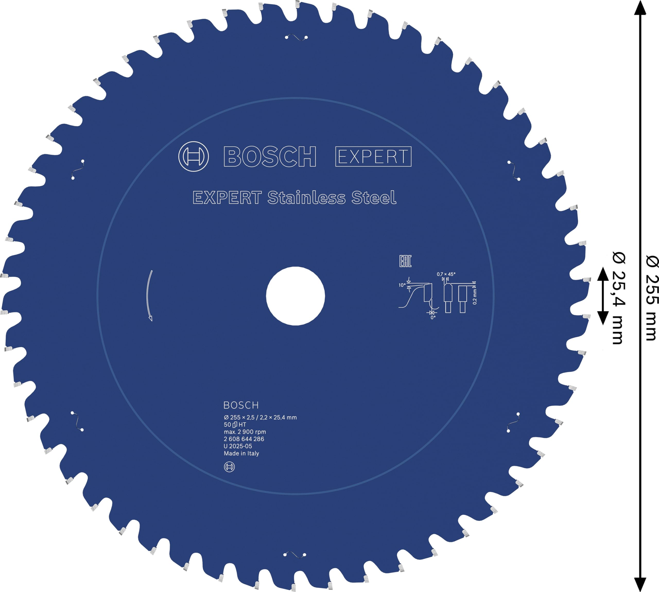 Hoja de sierra circular Expert for Stainless Steel 255 x 25,4 x 2,5 x 50
