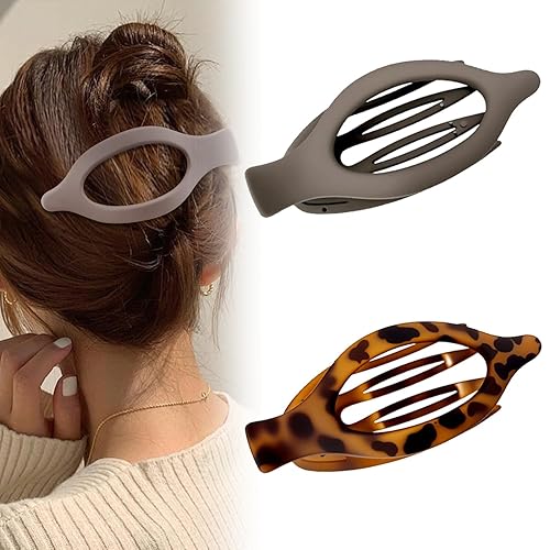 Miniatura 19 de Pinzas planas para el cabello para mujeres, pinzas de garra planas y pinzas de pico de pato para cabello grueso o delgado, accesorios de peinado de