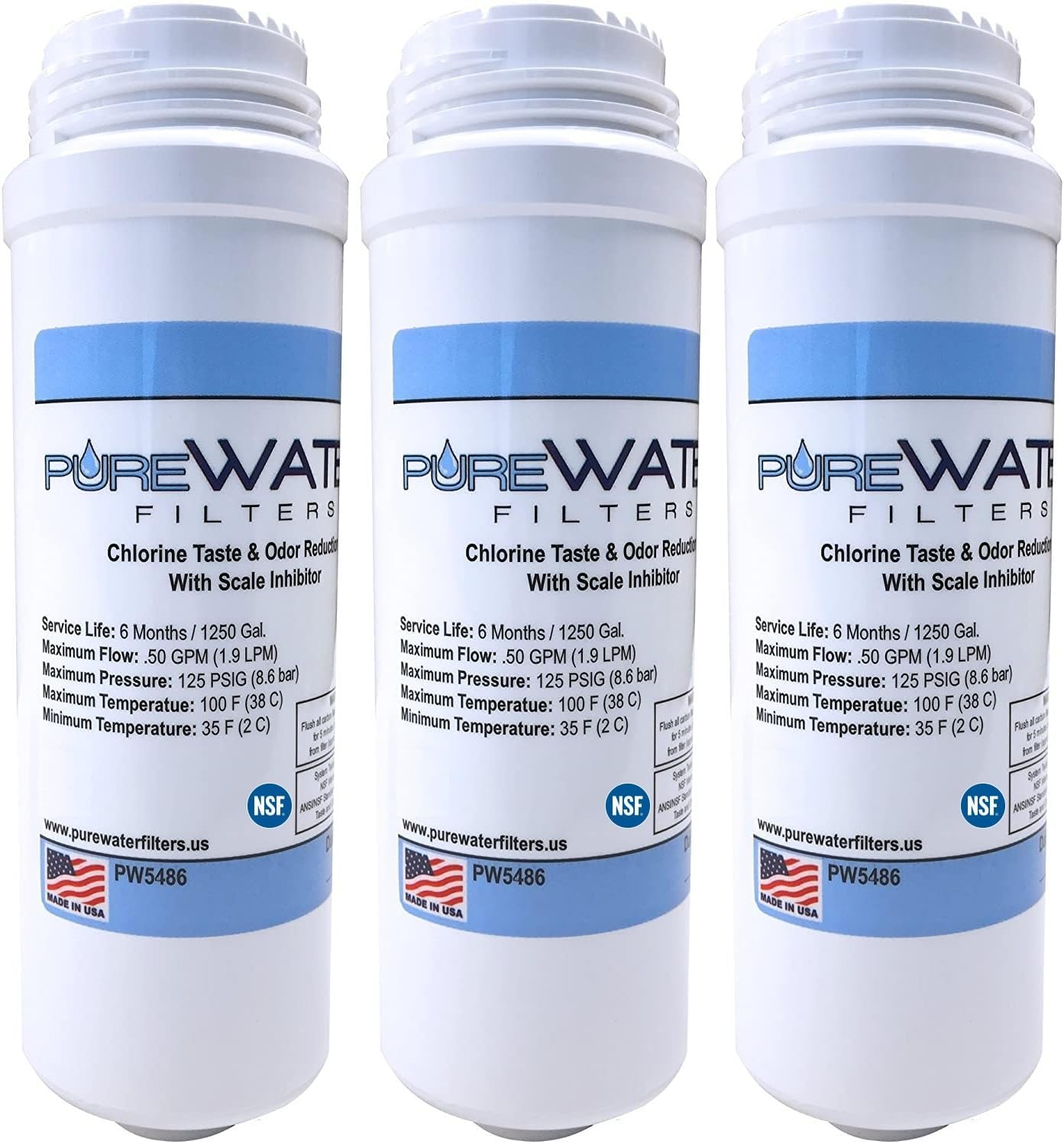 PureWater Filters Replacement Water Cartridge for Keurig P versions B150, K150 B155, K155 & all K2500 K3000 B3000SE (Pack of 3)