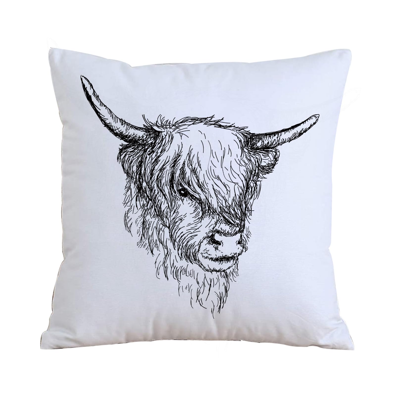 Aelksp Beautiful Scottish Rural Animal - Hairy Cow - A10 Cushion Cover Decorations Pillow Cover Home For Livingroom Couch Sofa Decor Throw Pillow Case Gifts,Beautiful Scottish Rural Animal - Hairy Cow Hairy Coo From Highlands,18X18 In