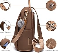 Vista 63 de Mochila impermeable liviana de nailon antirrobo para mujer, Caqui, M