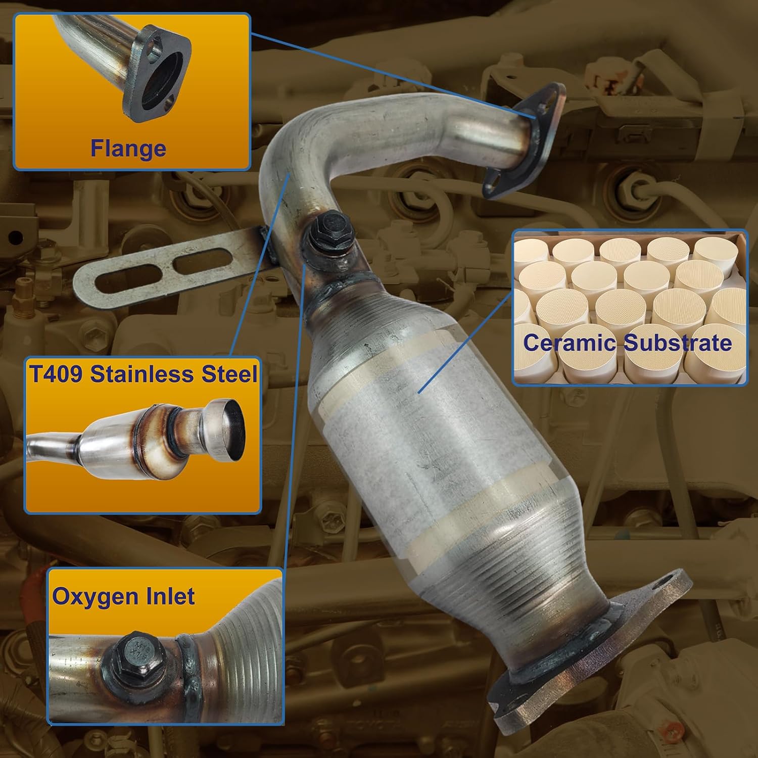 Catalytic Converter Compatible with Chevrolet Malibu 2008 2009 2010 2011 2012, 2009 Saturn Aura 2.4L High Flow Catalytic Convertor (EPA Compliant)