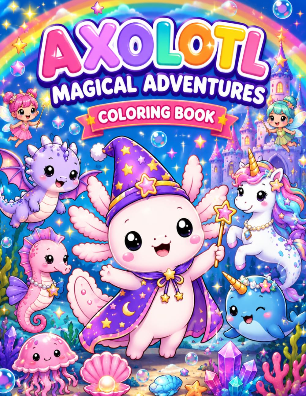 Baby Axolotl Magical Adventures: Coloring Book