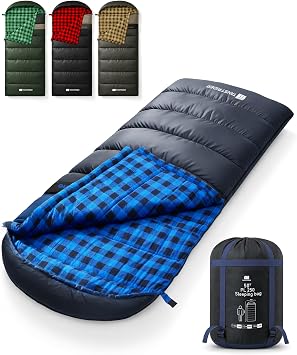 Cotton Flannel XXL Sleeping Bags for Adults Cold Weather