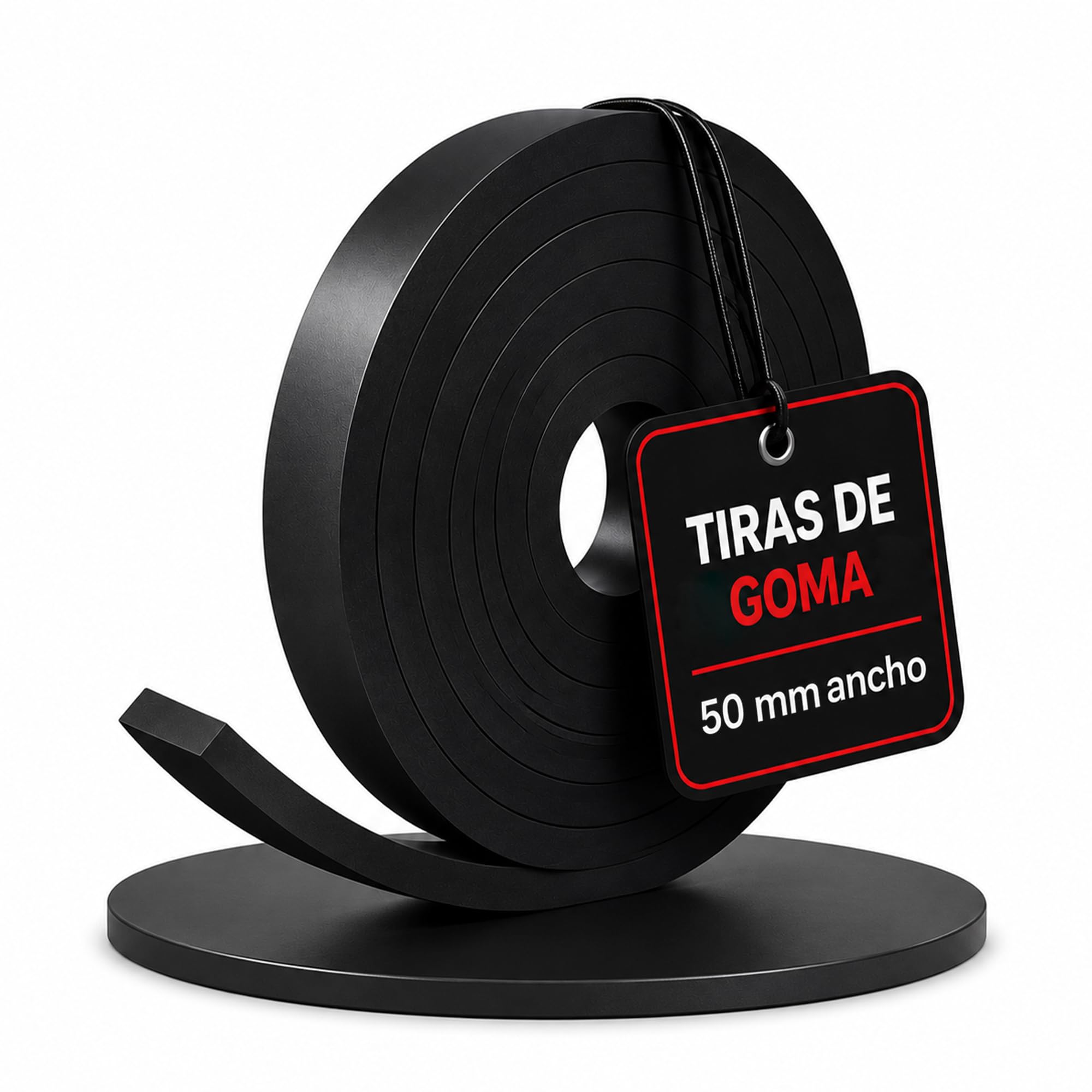 Tiras de Goma SBR en Rollo Antideslizante, Resistentes a Aceites y Alta Durabilidad para Taller, Gimnasio, Aislamiento y Uso Industrial; 25, 50 Y 100 mm Ancho, 1, 3 y 6 m Largo, 3 y 5 mm Espesor